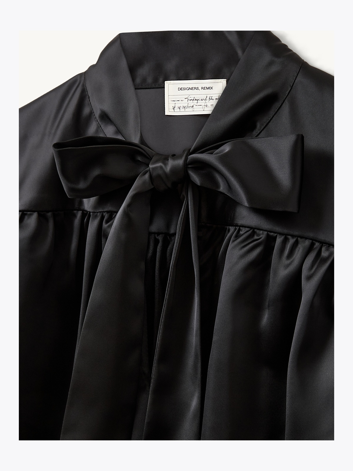 DESIGNERS REMIX Stella Bow Blouse Sort