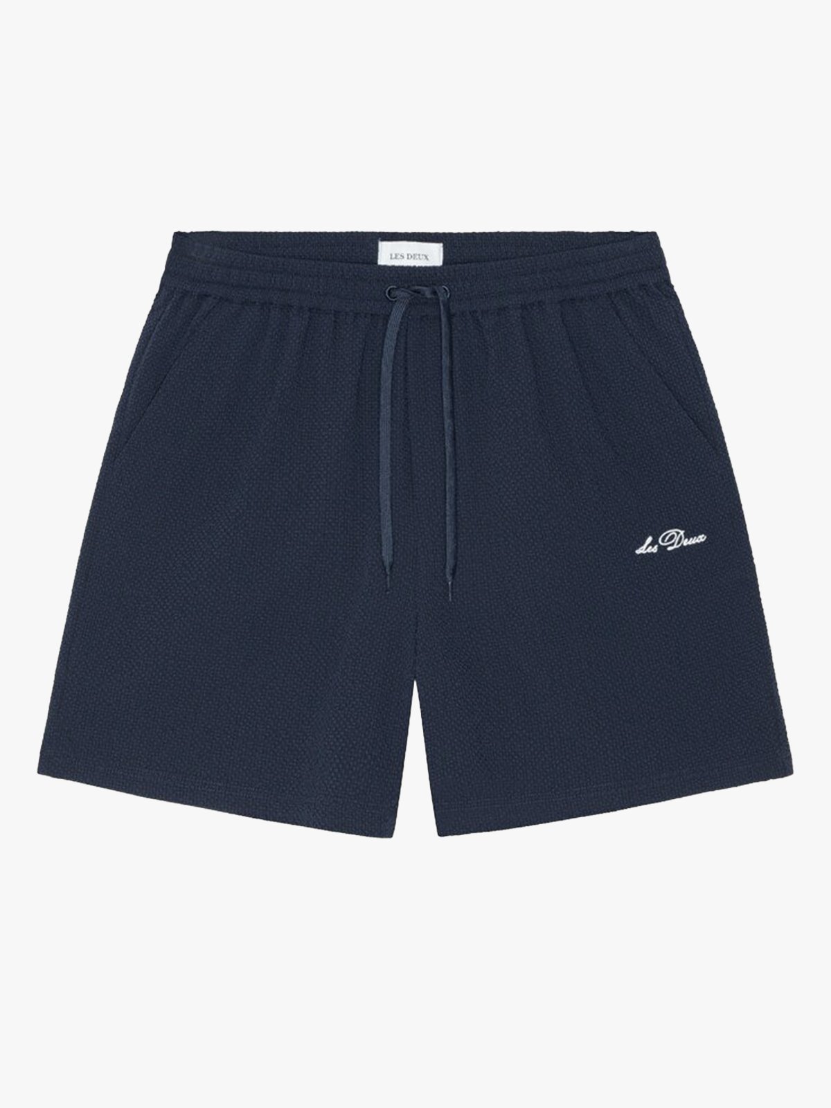 Les Deux Stan Seersucker Swim Shorts Dark Navy