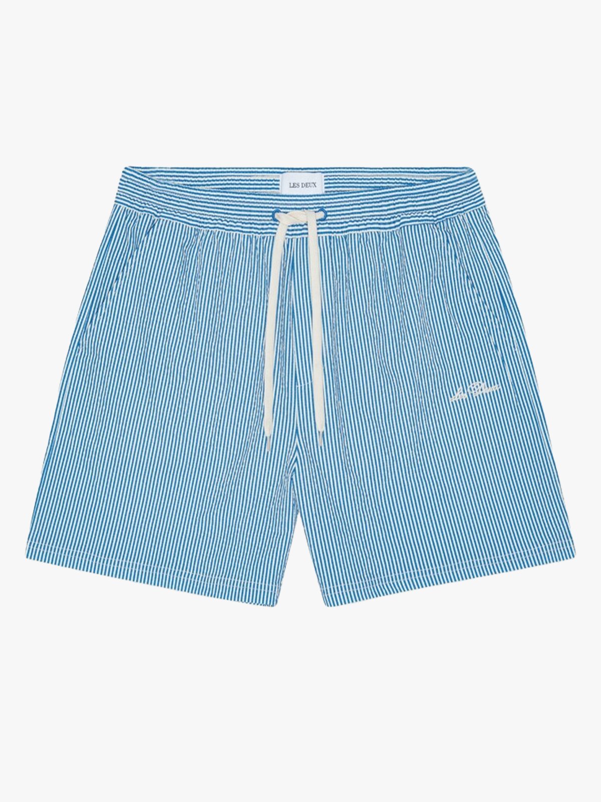 Les Deux Stan Stripe Seersucker Swim Shorts Palace Blue