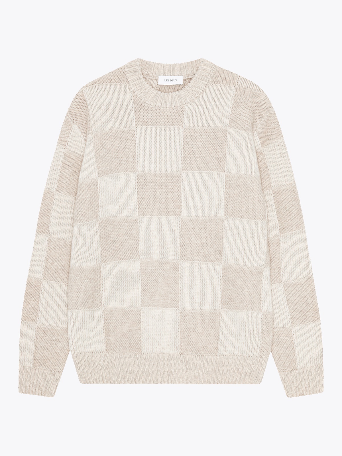 Les Deux Check Knit Eggnog White