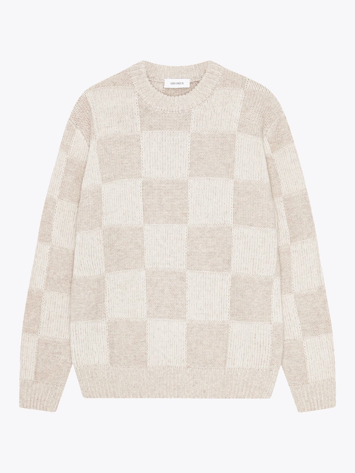 Les Deux Check Knit Eggnog White