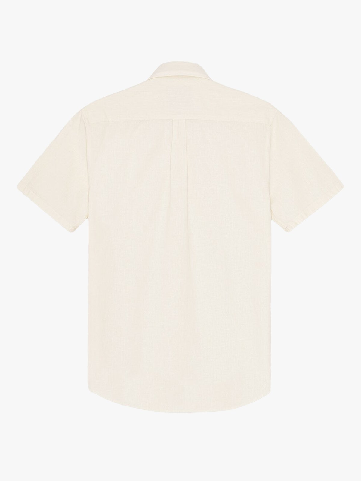 Les Deux Konrad Cotton Linen Short Sleeve Shirt Eggnog White