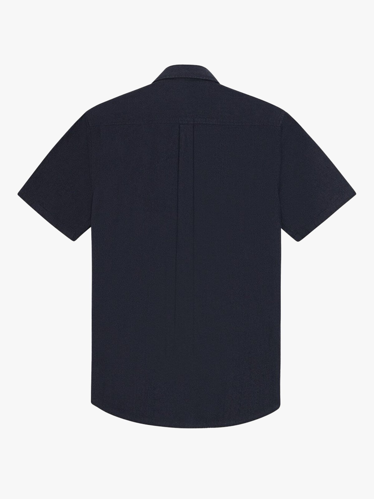 Les Deux Konrad Cotton Linen Short Sleeve Shirt Dark Navy