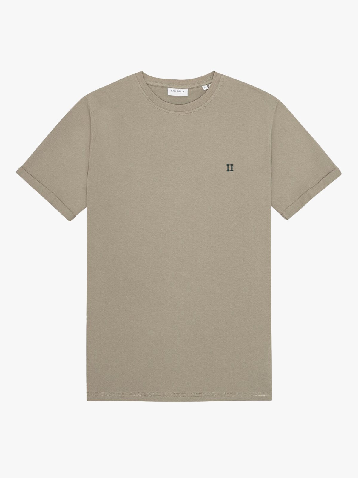 Les Deux Norregaard Contrast T-Shirt Laurel Oak Sand