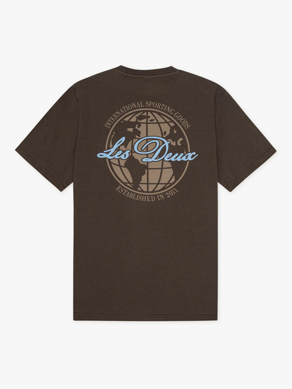 Les Deux Ben Globe T-Shirt Turkish Coffee Brown