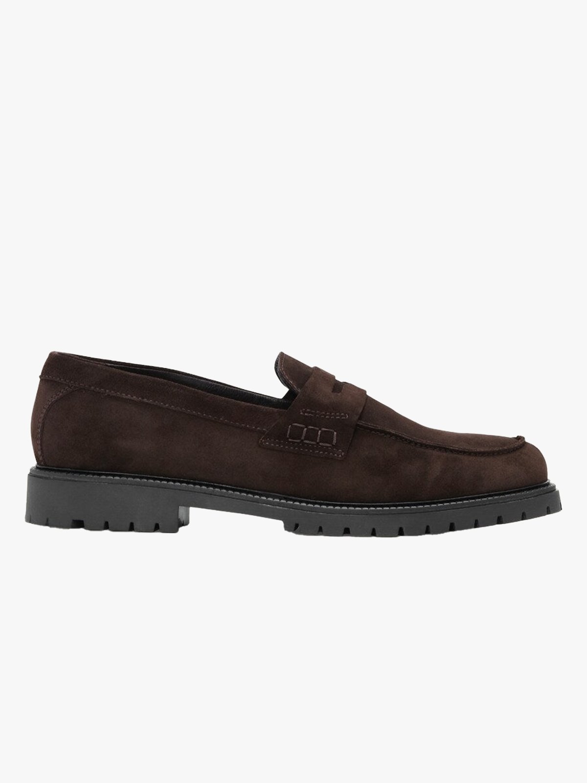 Les Deux Taylor Oil Suede Loafer Turkish Coffee Brown