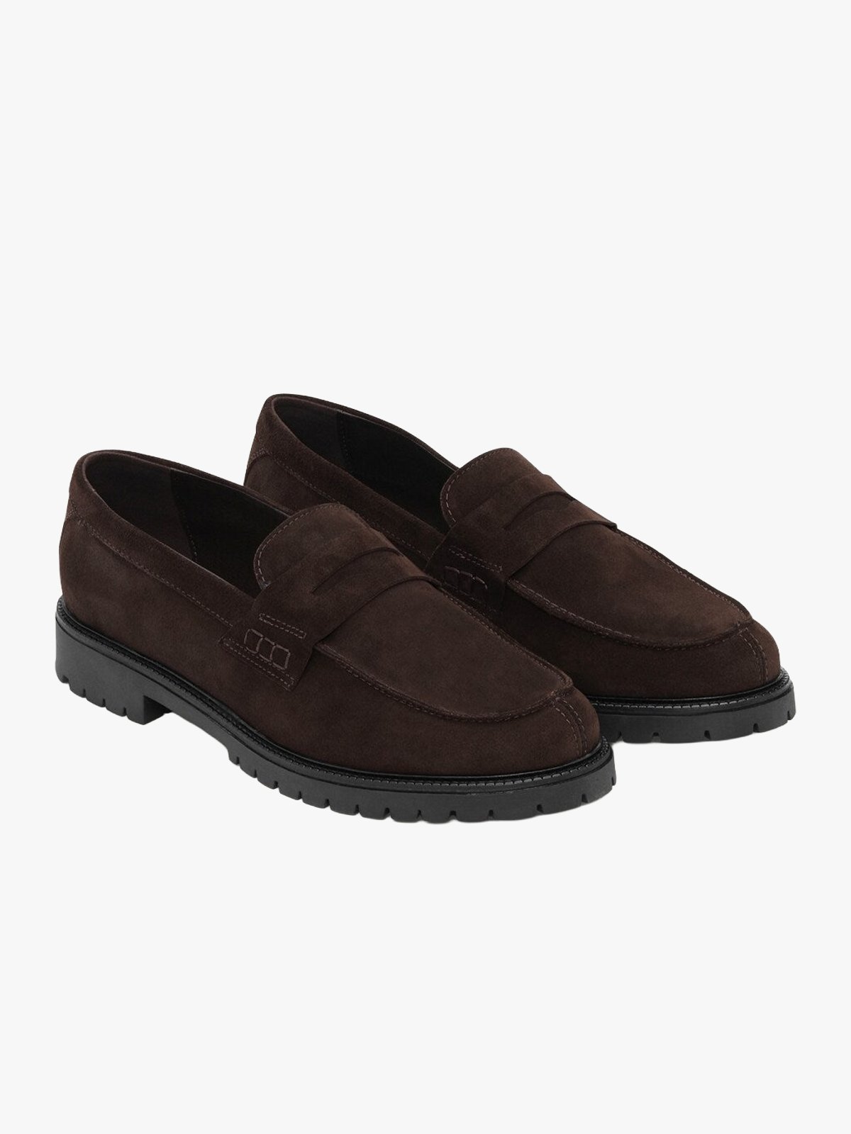Les Deux Taylor Oil Suede Loafer Turkish Coffee Brown