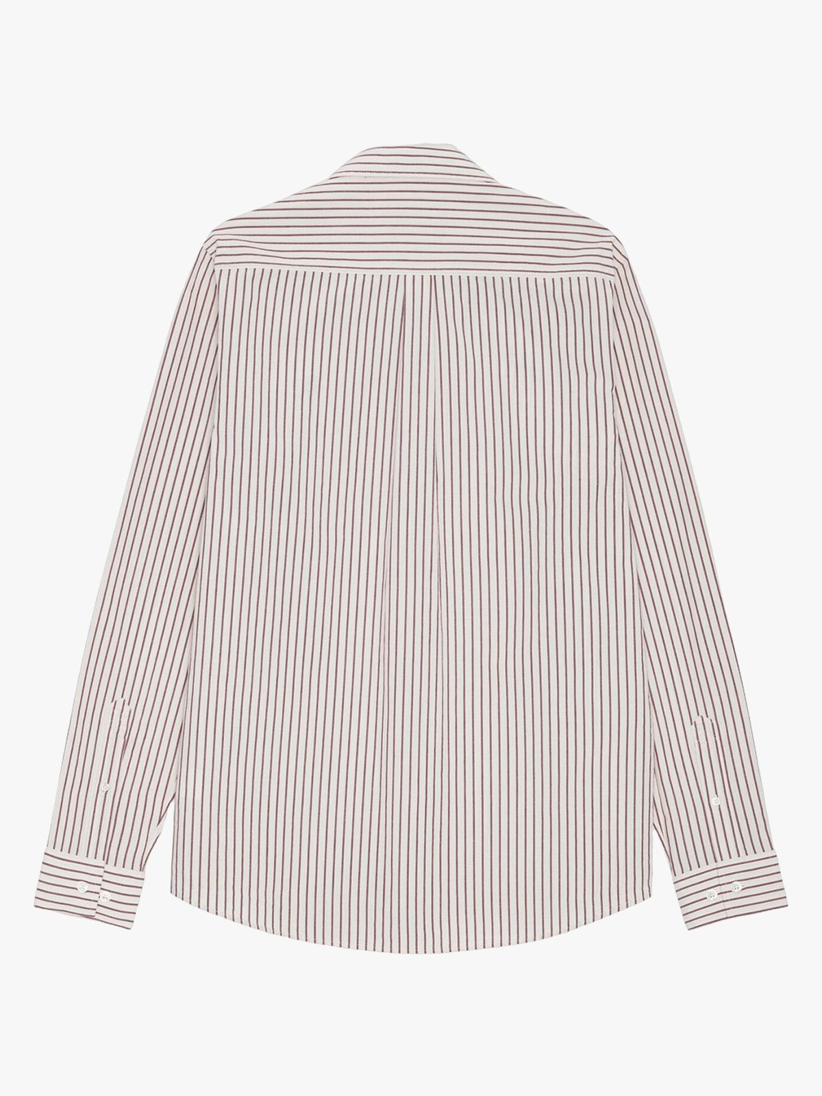 Les Deux Light Oxford Striped Shirt Chocolate Truffle Red