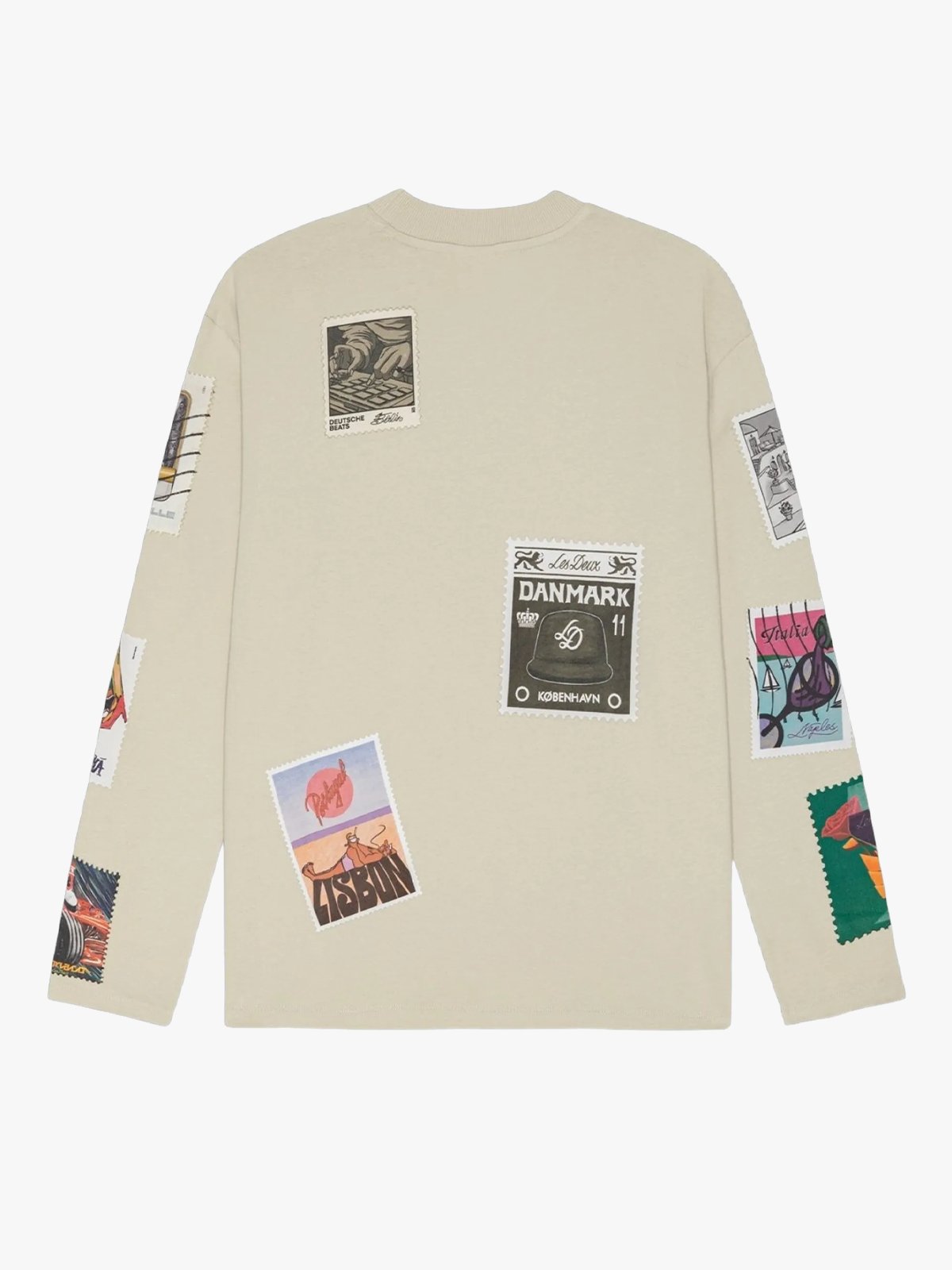 Les Deux Stamp Long Sleeve T-shirt Beige