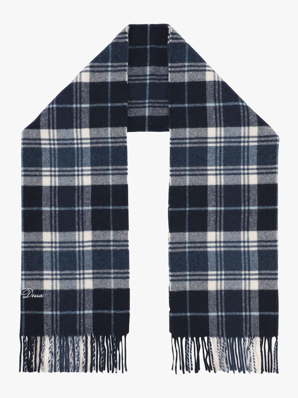 Les Deux Signature Check Scarf Blå