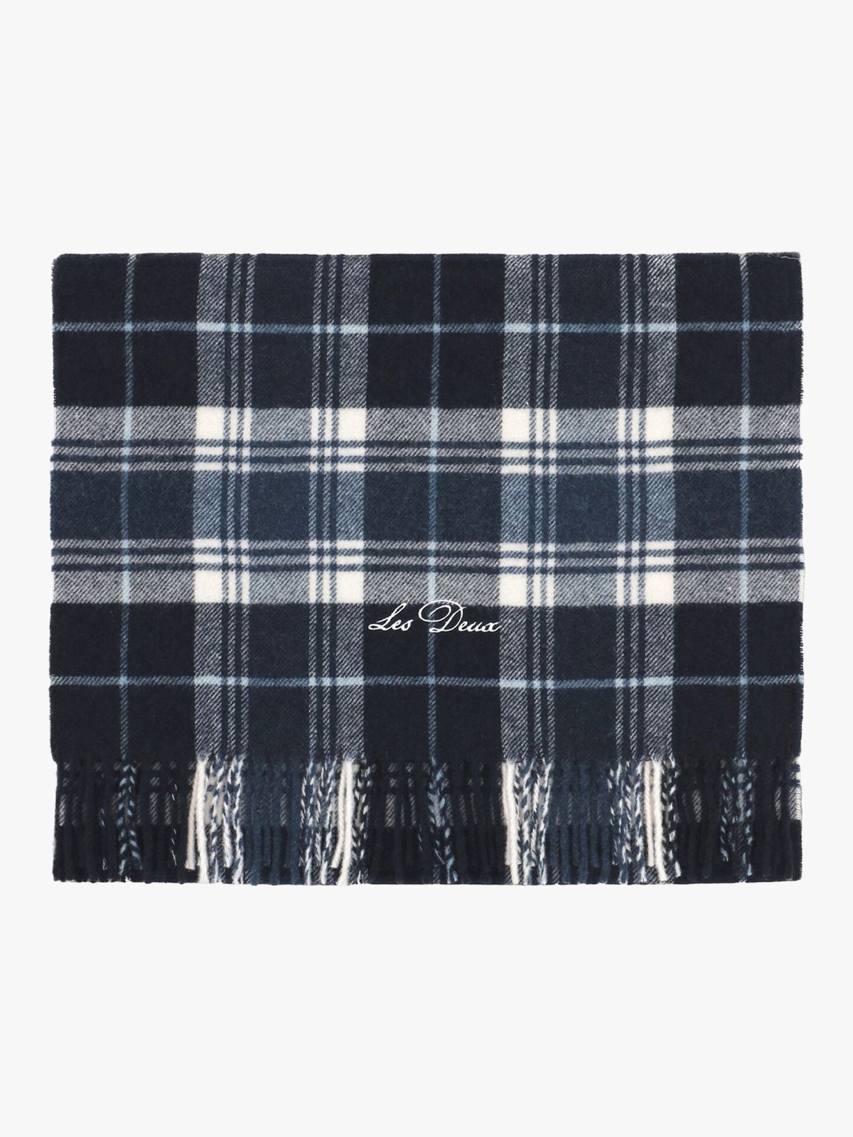 Les Deux Signature Check Scarf Blå