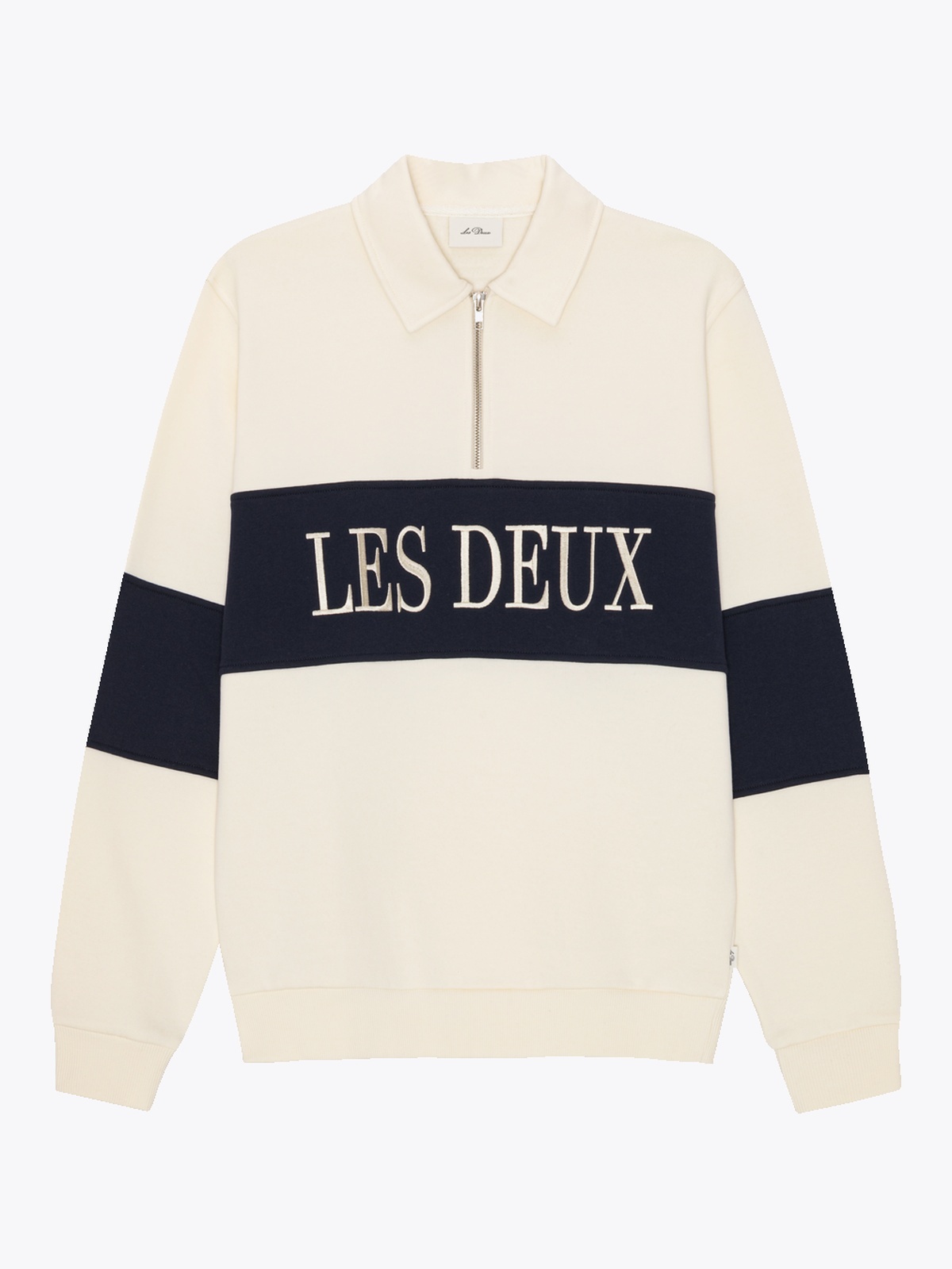 Les Deux Zipper Rugby Sweatshirt Ivory