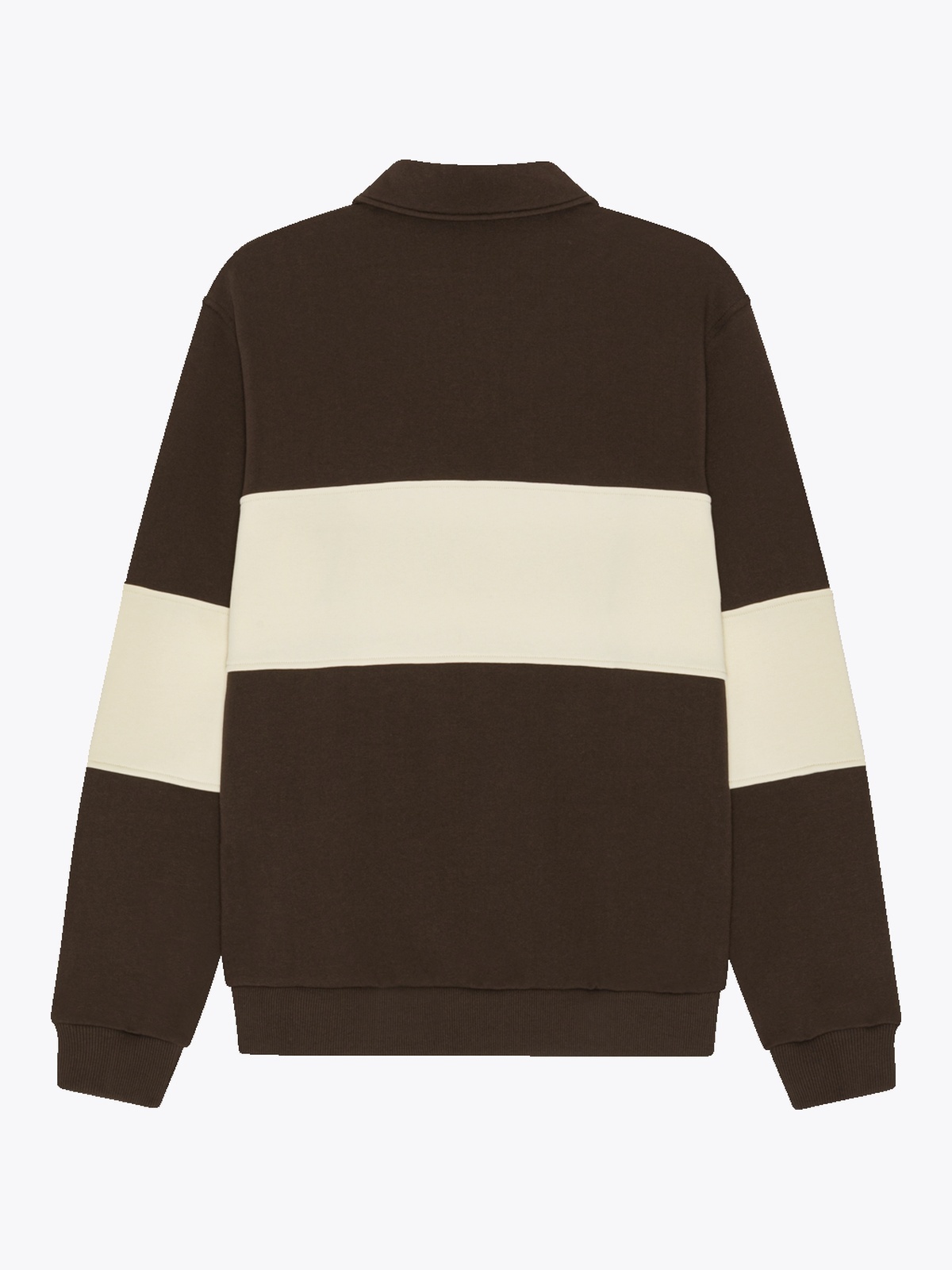 Les Deux Zipper Rugby Sweatshirt Mole Brown