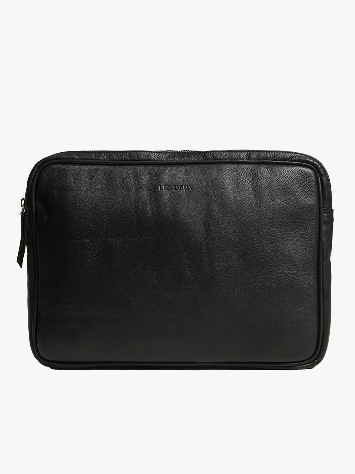 Les Deux Leather Laptop Sleeve Black