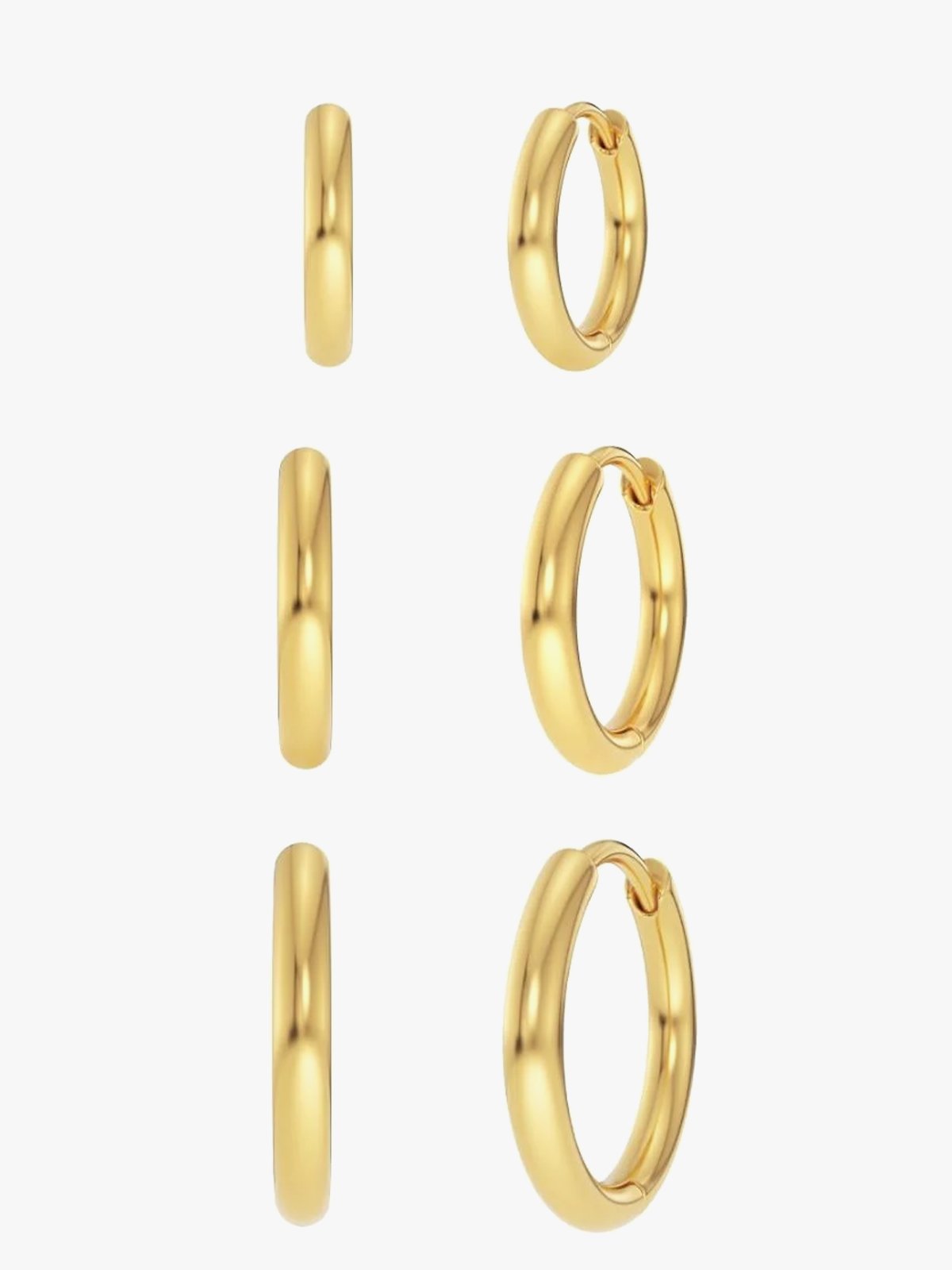 Edblad Triple Pair Hoops Gold Gullbelagt