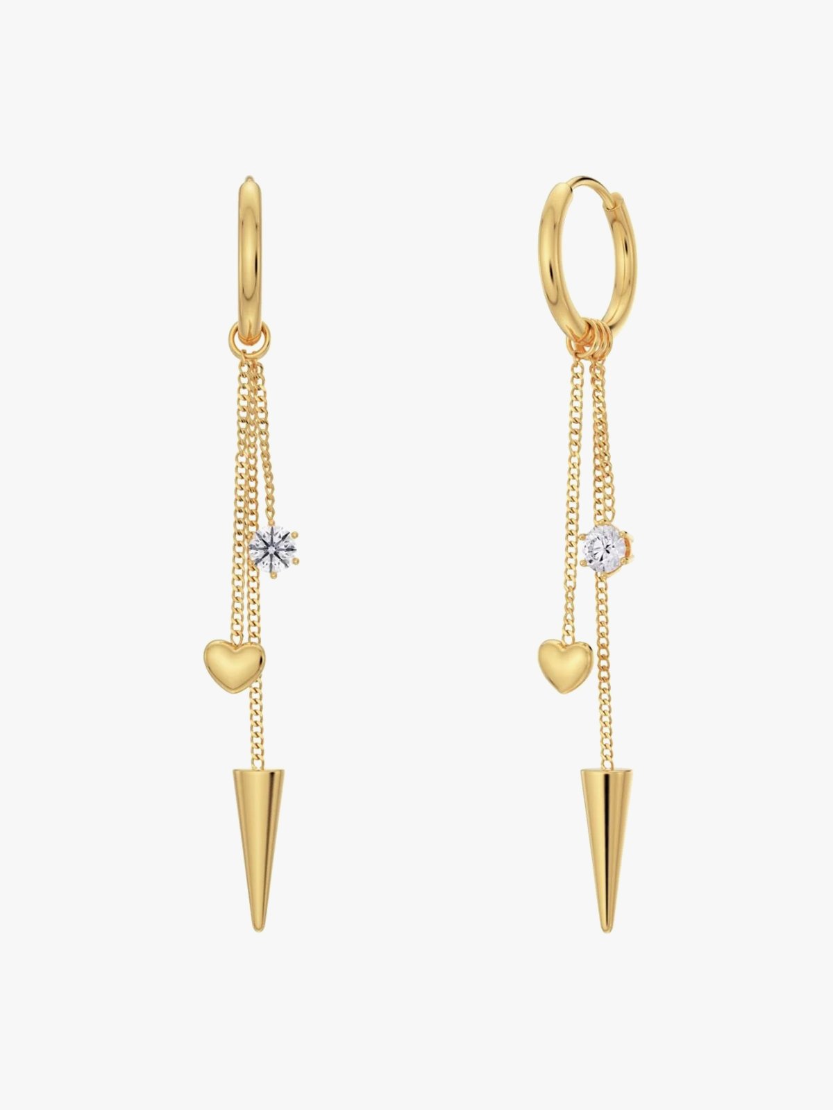 Edblad Peak Hoops Multi Heart Gold Gullbelagt