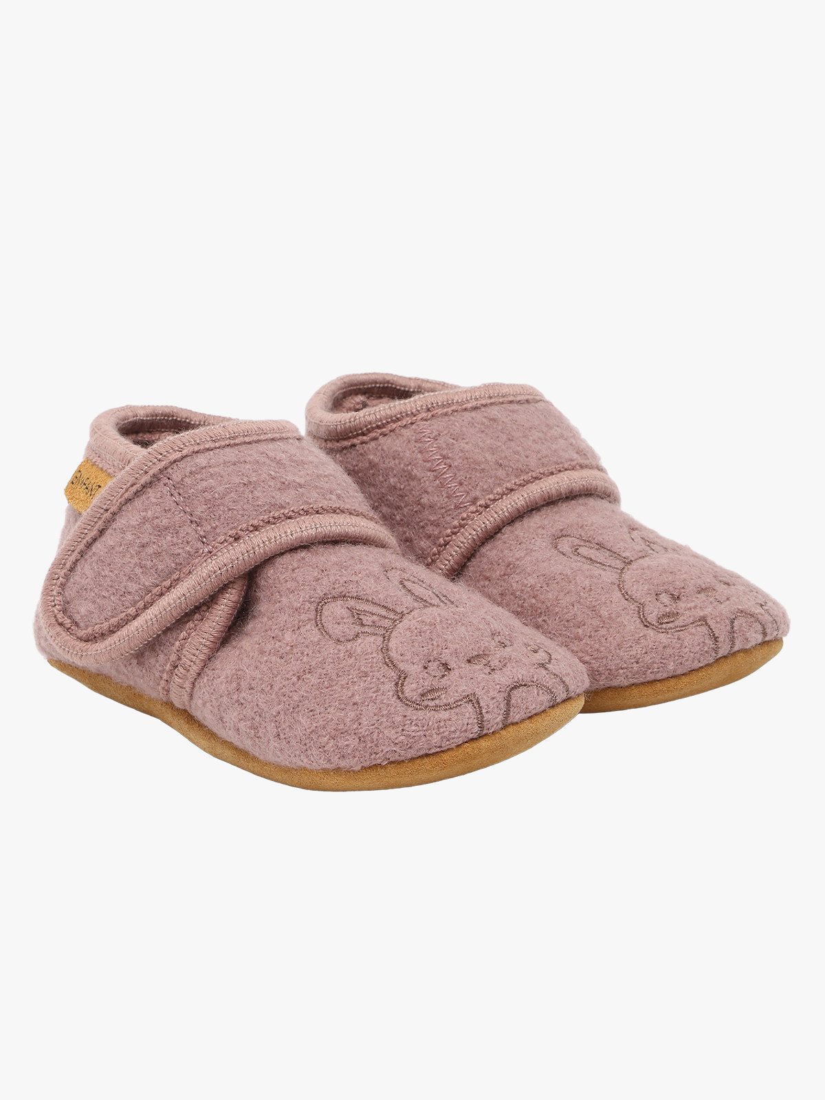 En Fant Wool Slippers w. Embroidery Marron