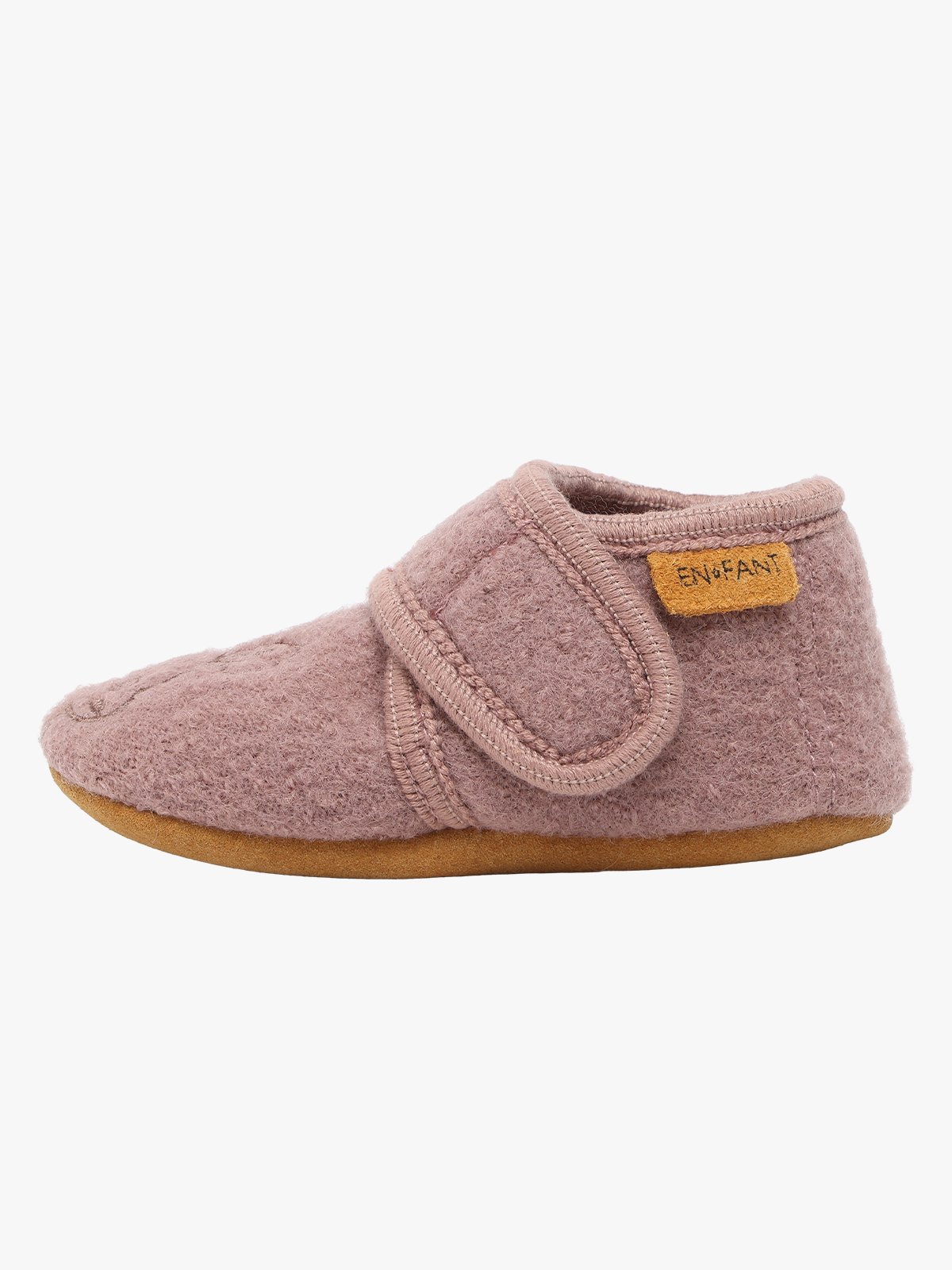 En Fant Wool Slippers w. Embroidery Marron