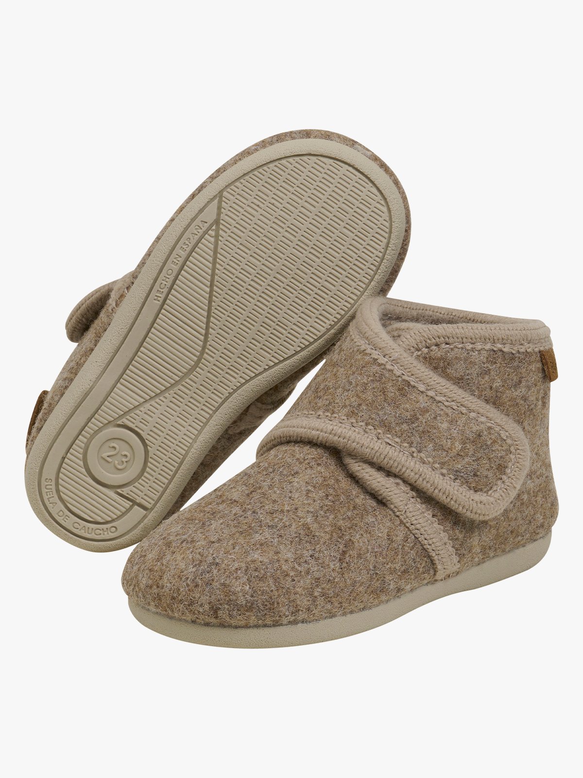 En Fant Slippers Wool Velcro Walnut Melange