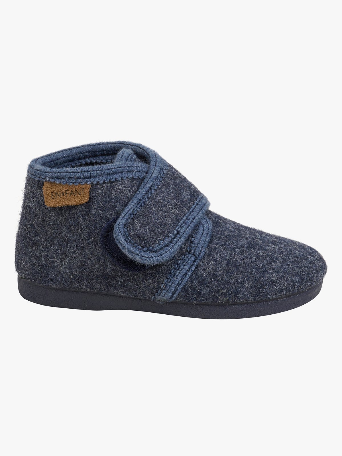 En Fant Slippers Wool Velcro Navy Melange
