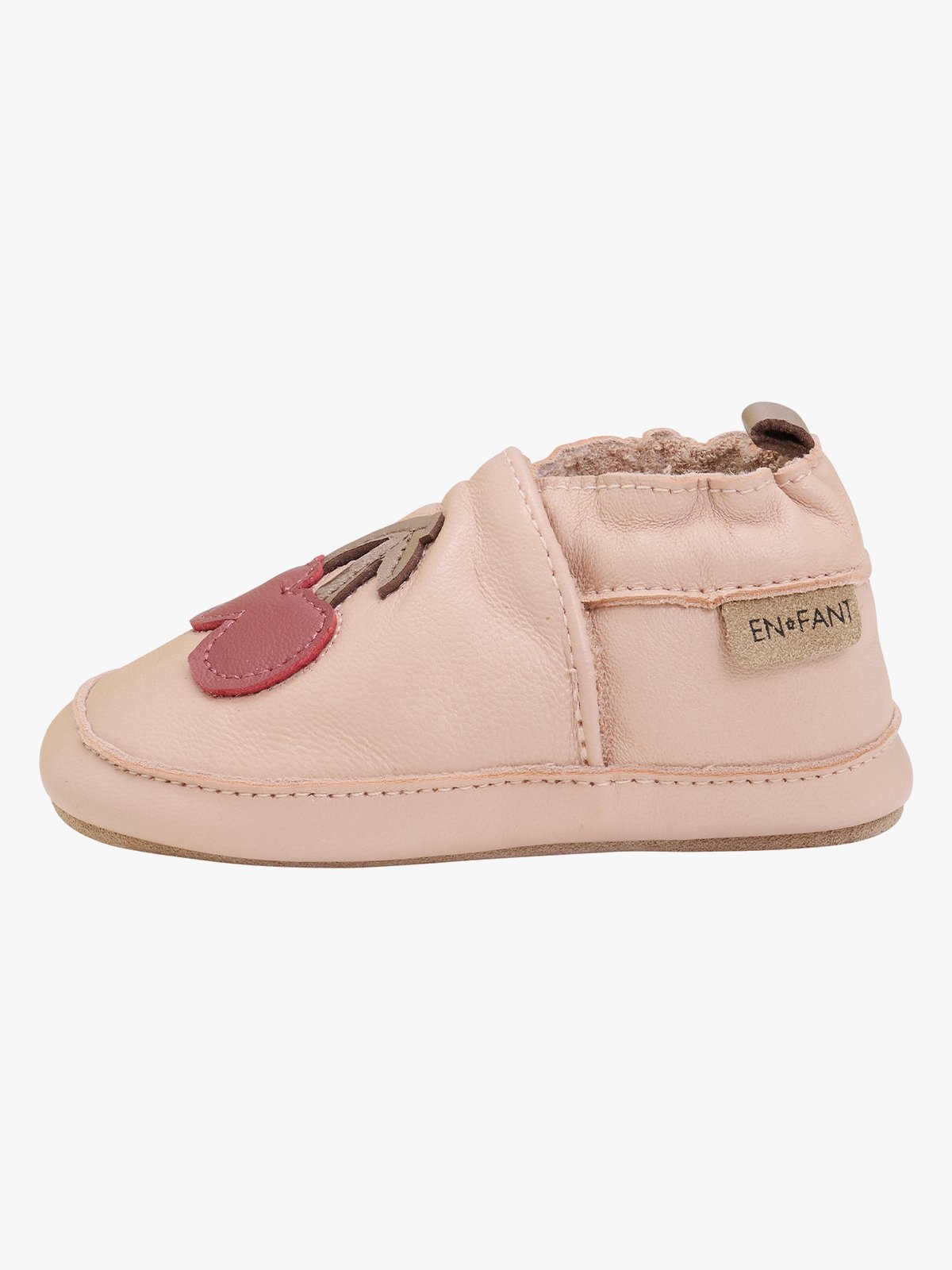 En Fant Leather shoe Applique Rose Dust