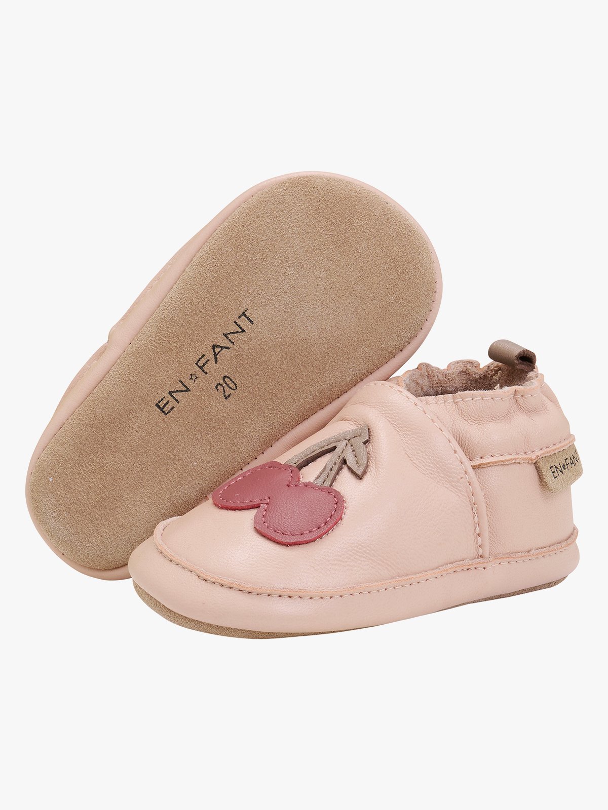 En Fant Leather shoe Applique Rose Dust