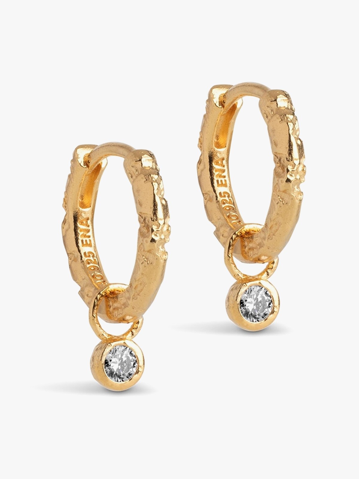 ENAMEL Copenhagen Belle CZ Hoops Gull