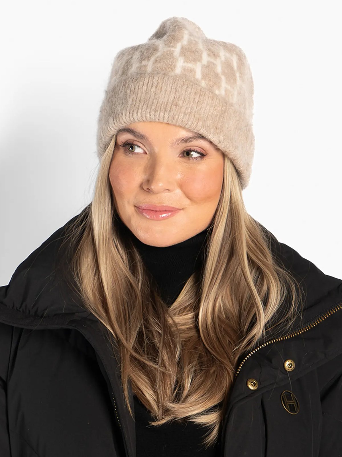 Hést Gera Beanie Light Brown Melange Brown