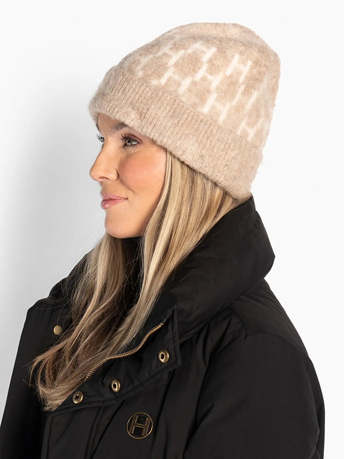 Hést Gera Beanie Light Brown Melange Brown