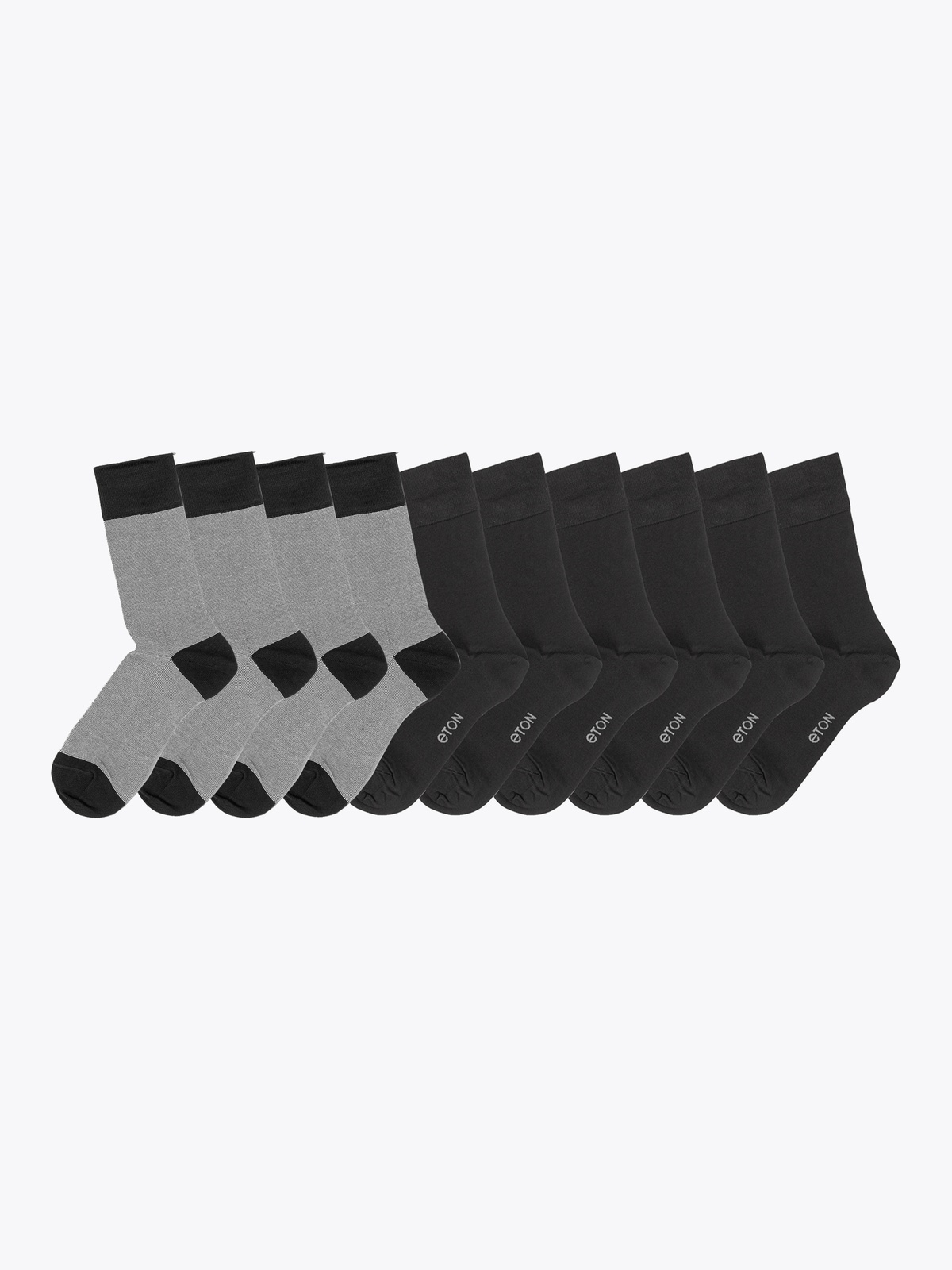 Eton 10-Pack Bambus Kontrast Mix Black