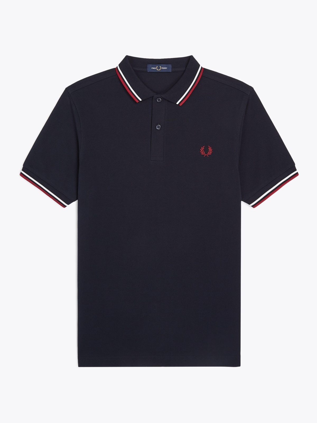 Fred Perry Twin Tipped Polo Navy / Snow White