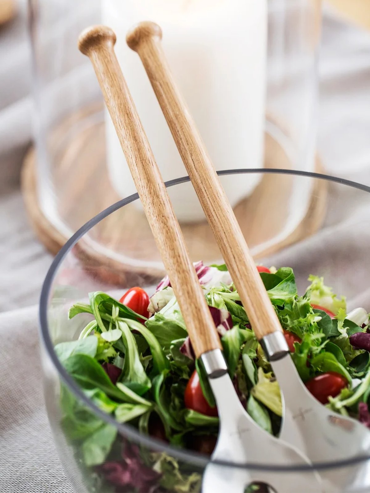 Sagaform Nature salatbestikk Silver Flerfarget