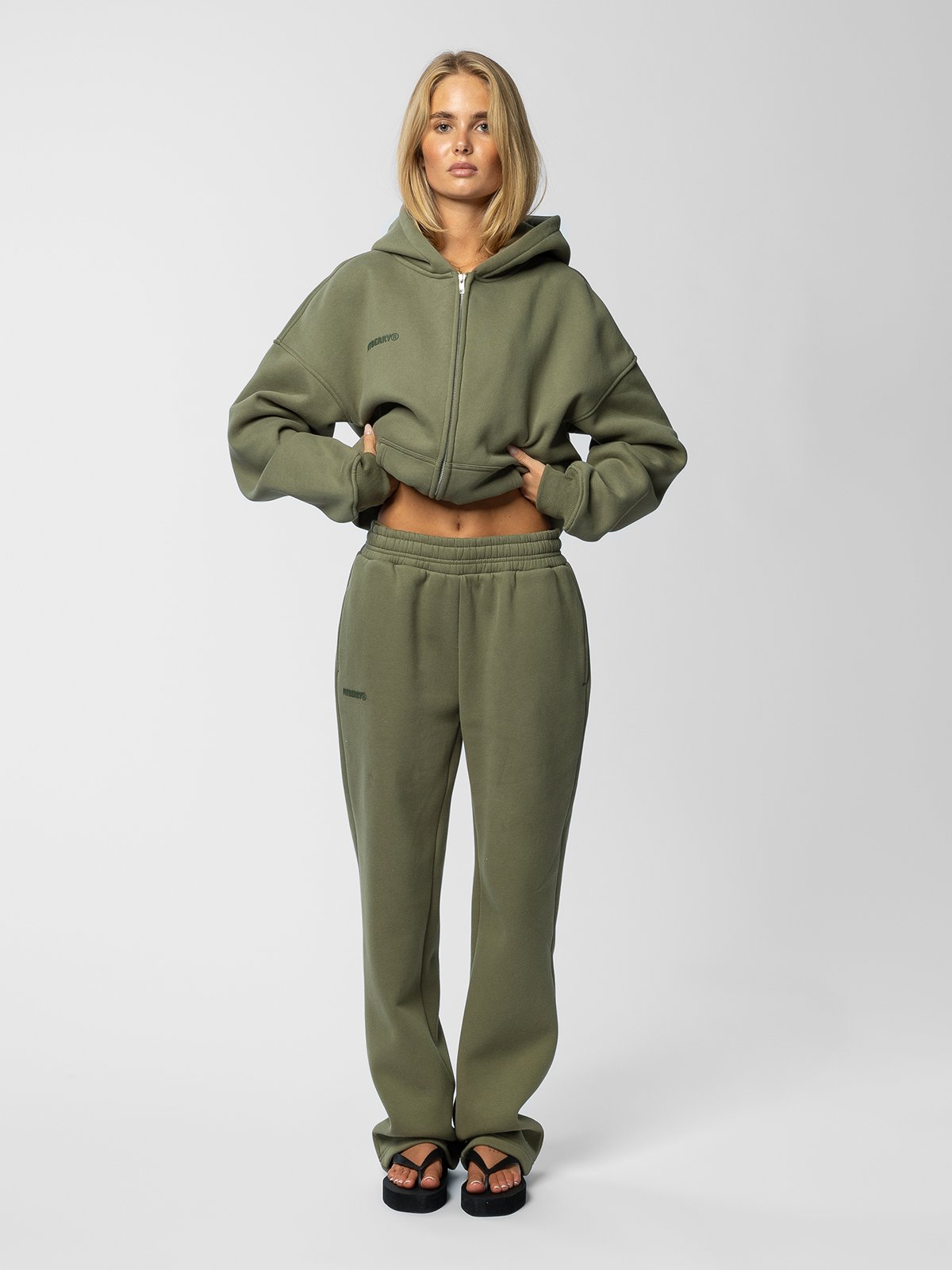 Fitberry Signature Straight Leg Joggers Olive