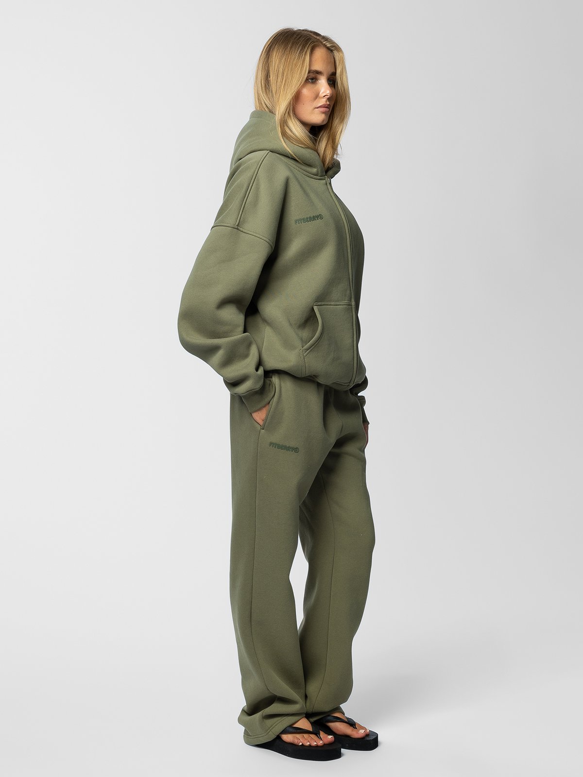 Fitberry Signature Straight Leg Joggers Olive