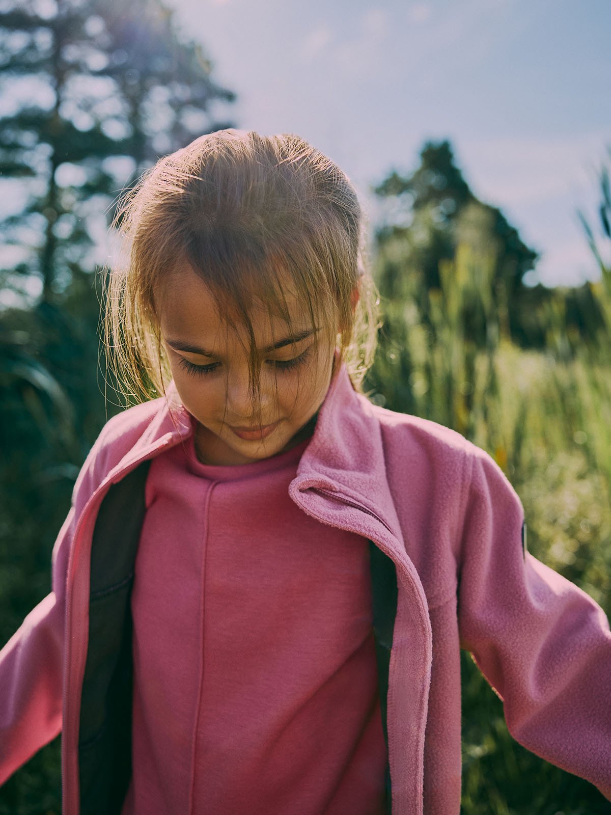 Gullkorn Clover Vindfleece Jakke Rosa