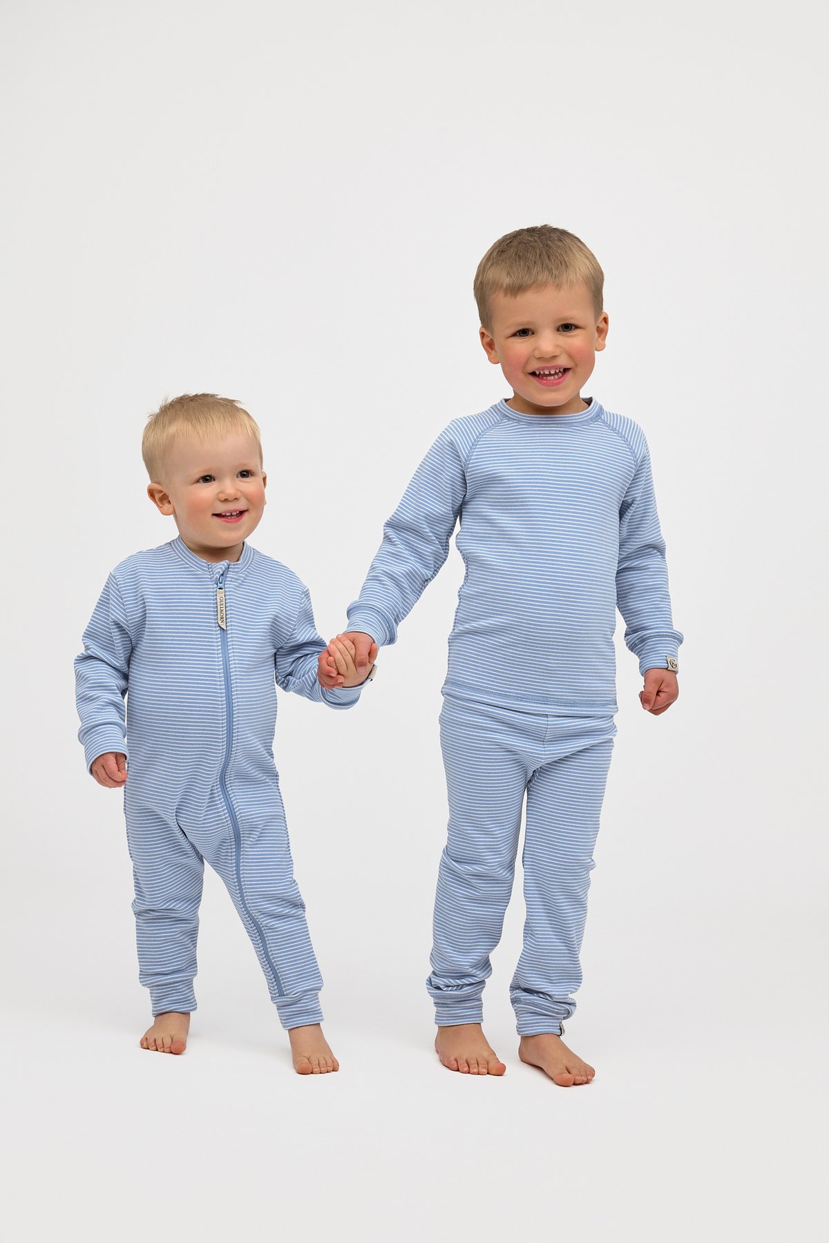 Gullkorn Cactus Fleece-sett Lys Blå / Striper