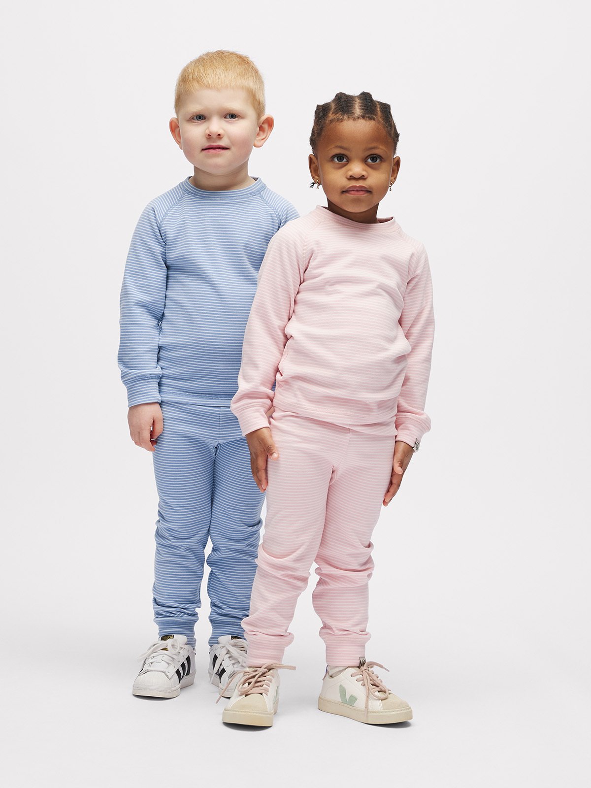 Gullkorn Cactus Fleece-sett Lys Blå / Striper