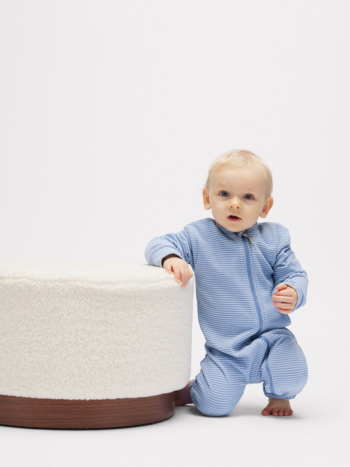 Gullkorn Cactus Babydress Lys Blå / Striper