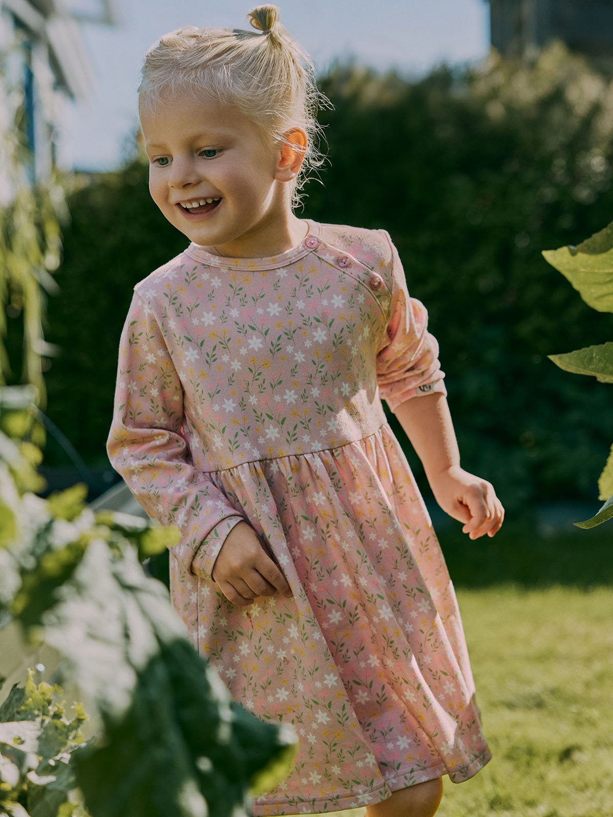 Gullkorn Villvette Kjole Grårosa / Print