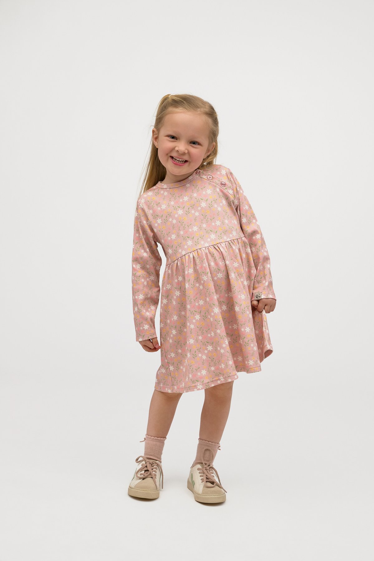 Gullkorn Villvette Kjole Grårosa / Print