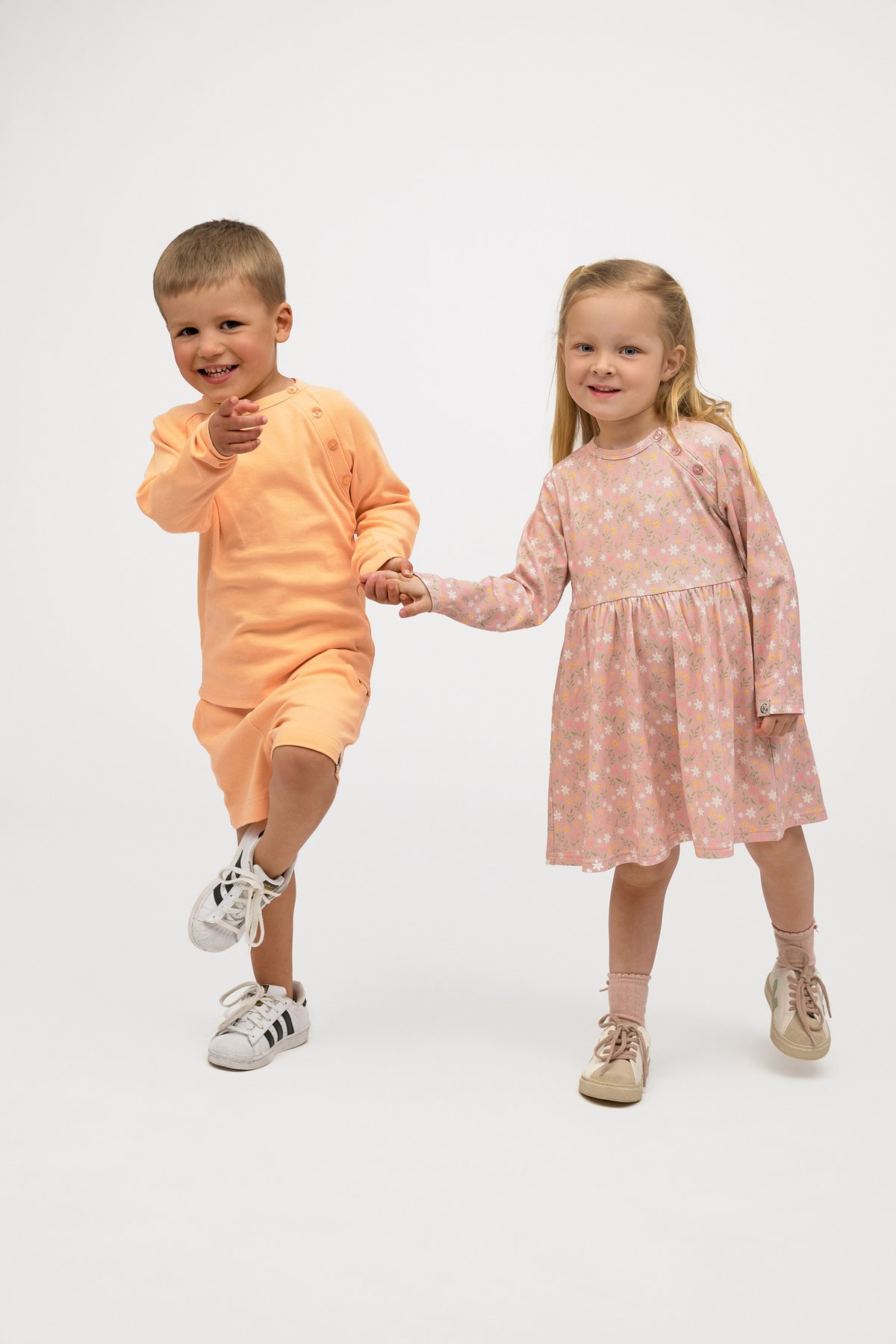 Gullkorn Villvette Kjole Grårosa / Print