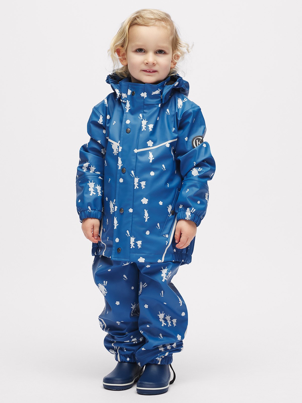 Gullkorn Bukkene Regntøysett Denim med print