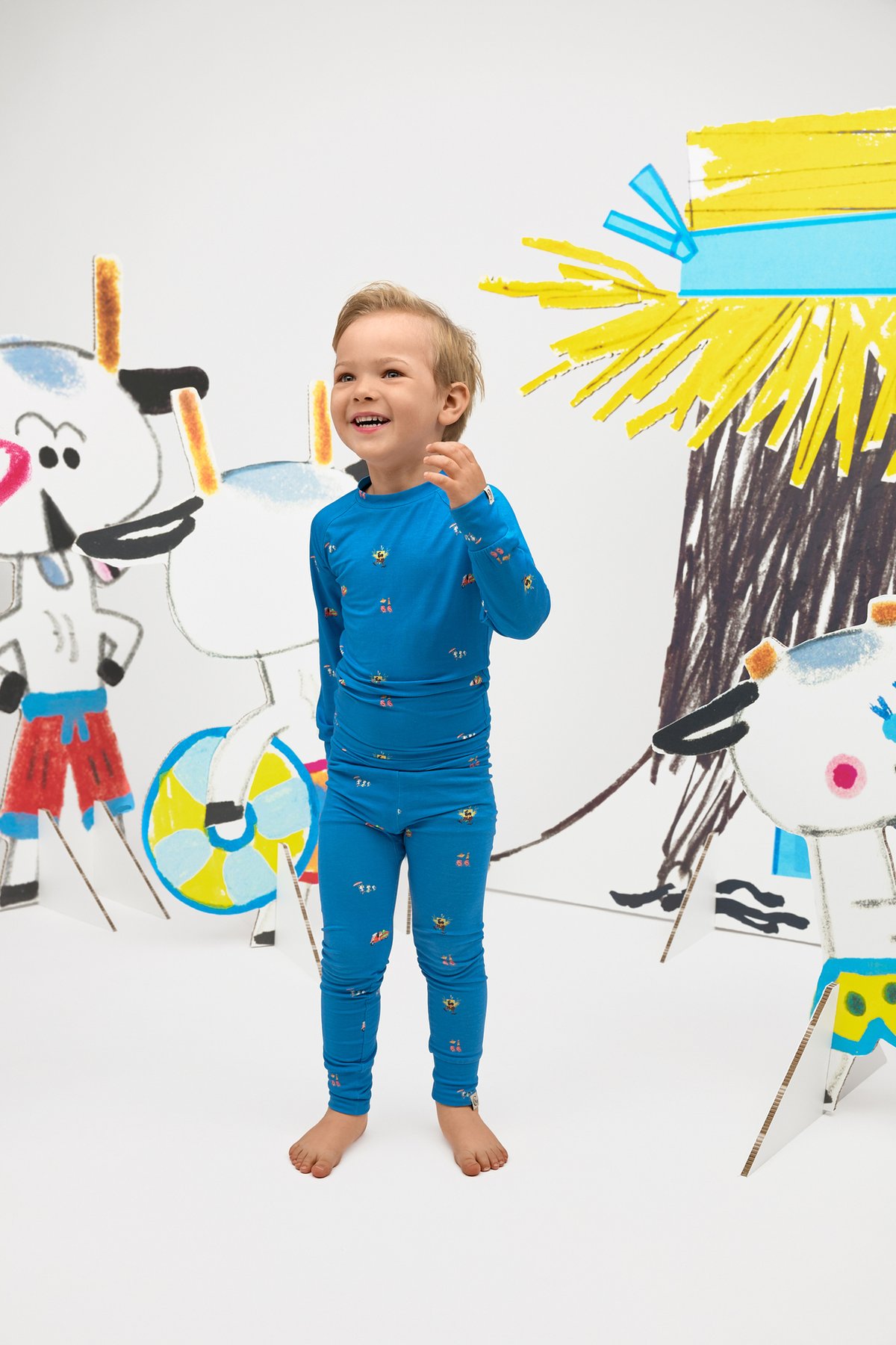 Gullkorn Bukkene Sett Blå print