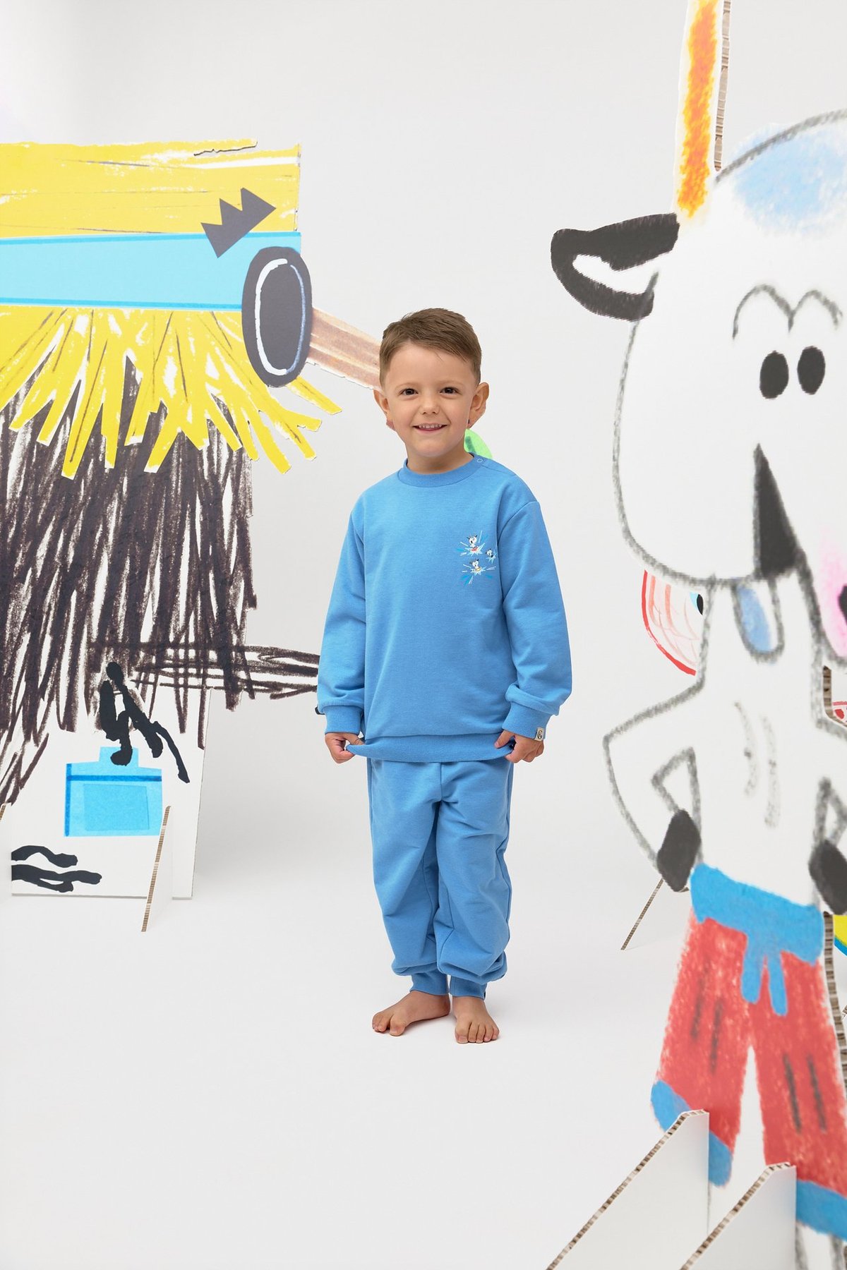 Gullkorn Bukkene Joggedress Lys Blå / Print