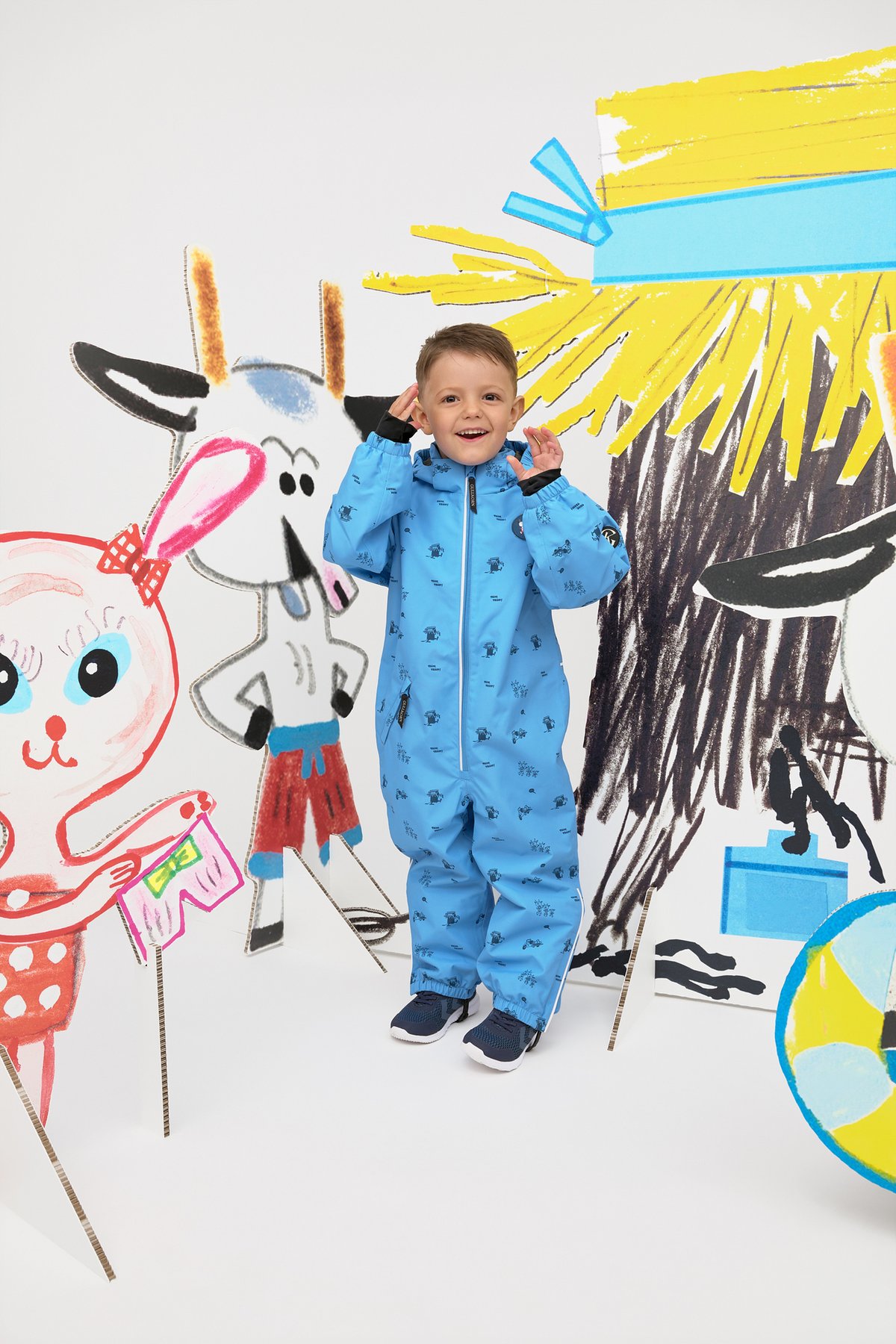 Gullkorn Bukkene Skalldress Lys Blå / Print