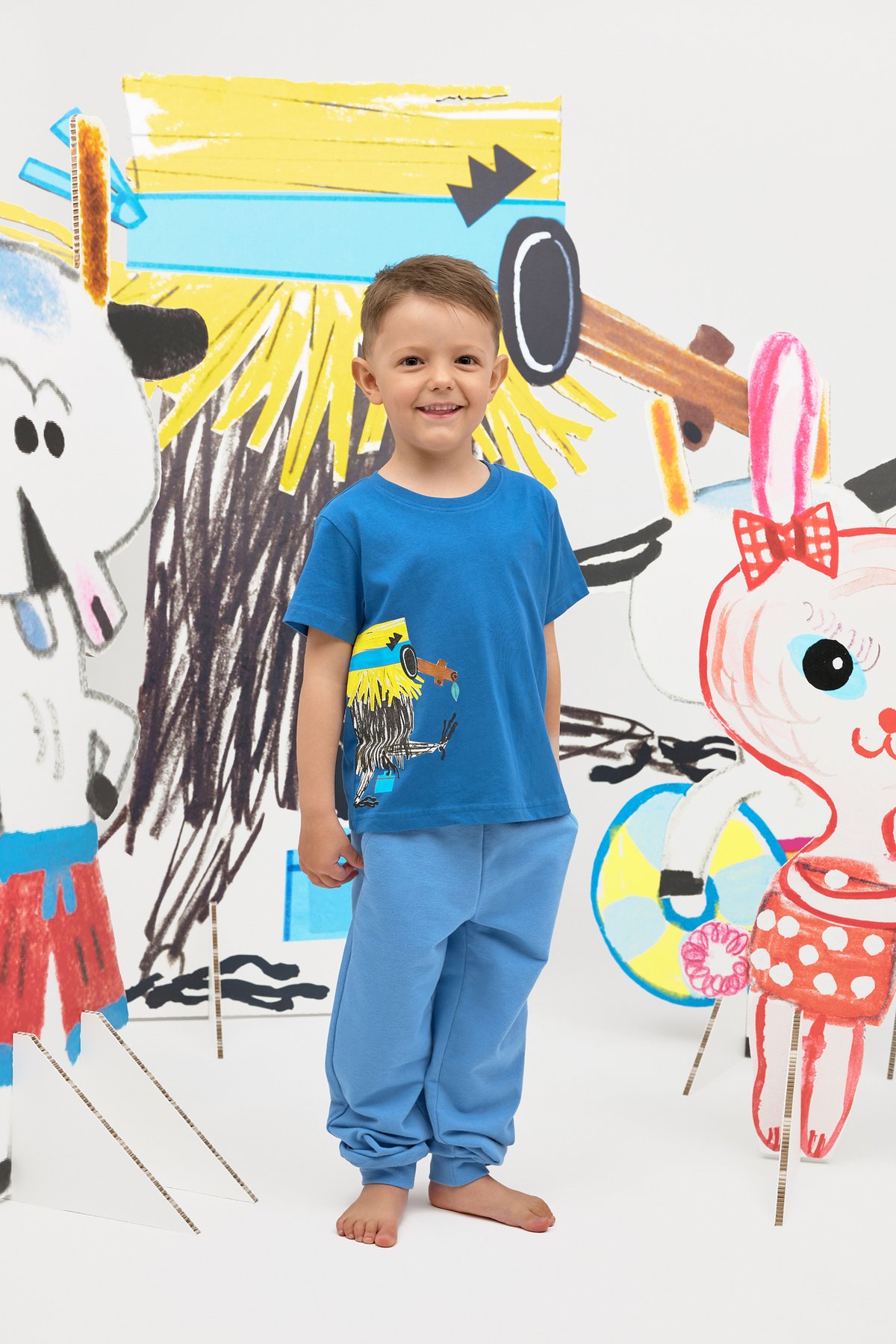 Gullkorn Bukkene T-Skjorte Blå / Print