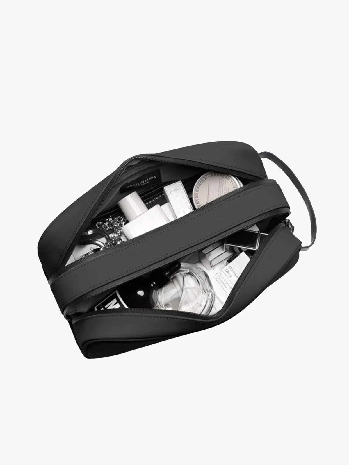 Gaston Luga Spläsh Double Zipped Toiletry Bag Black