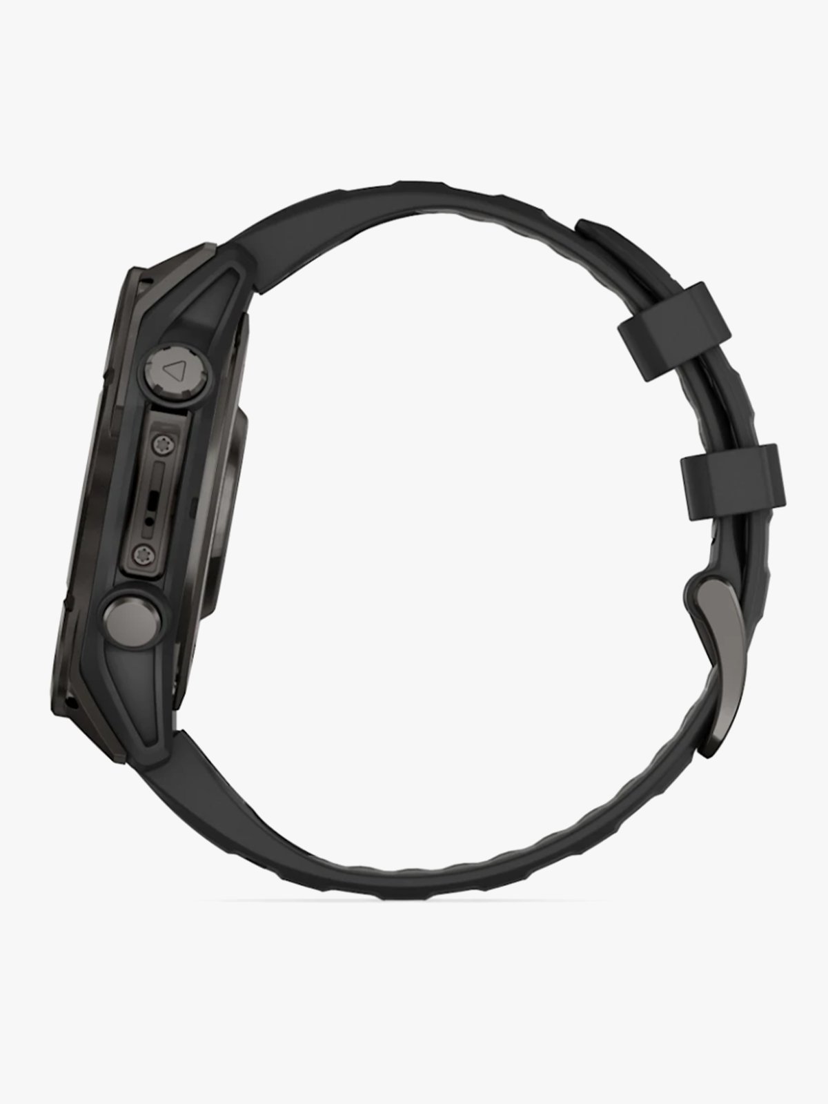 Garmin fenix 8–47 mm, AMOLED Sapphire, Karbongrå DLC-titan med sort/steingrå silikonrem