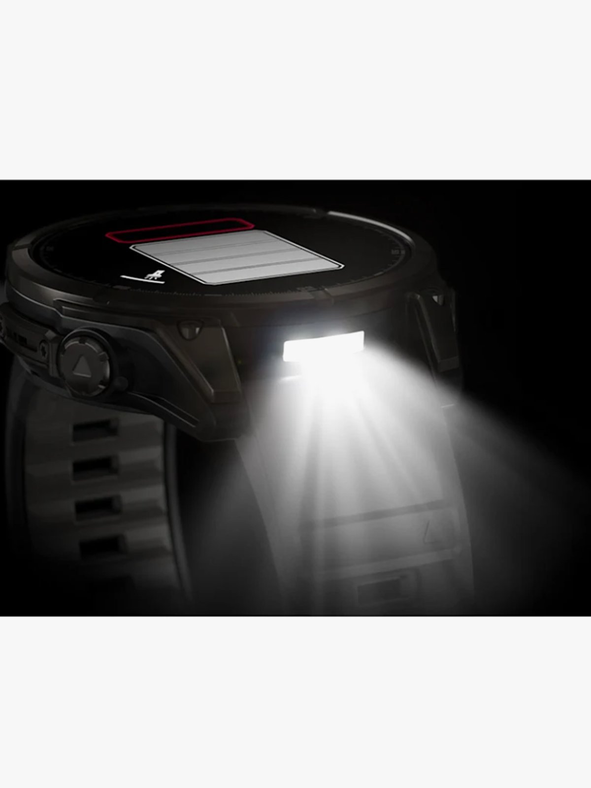 Garmin fenix 8–47 mm, AMOLED Sapphire, Karbongrå DLC-titan med sort/steingrå silikonrem