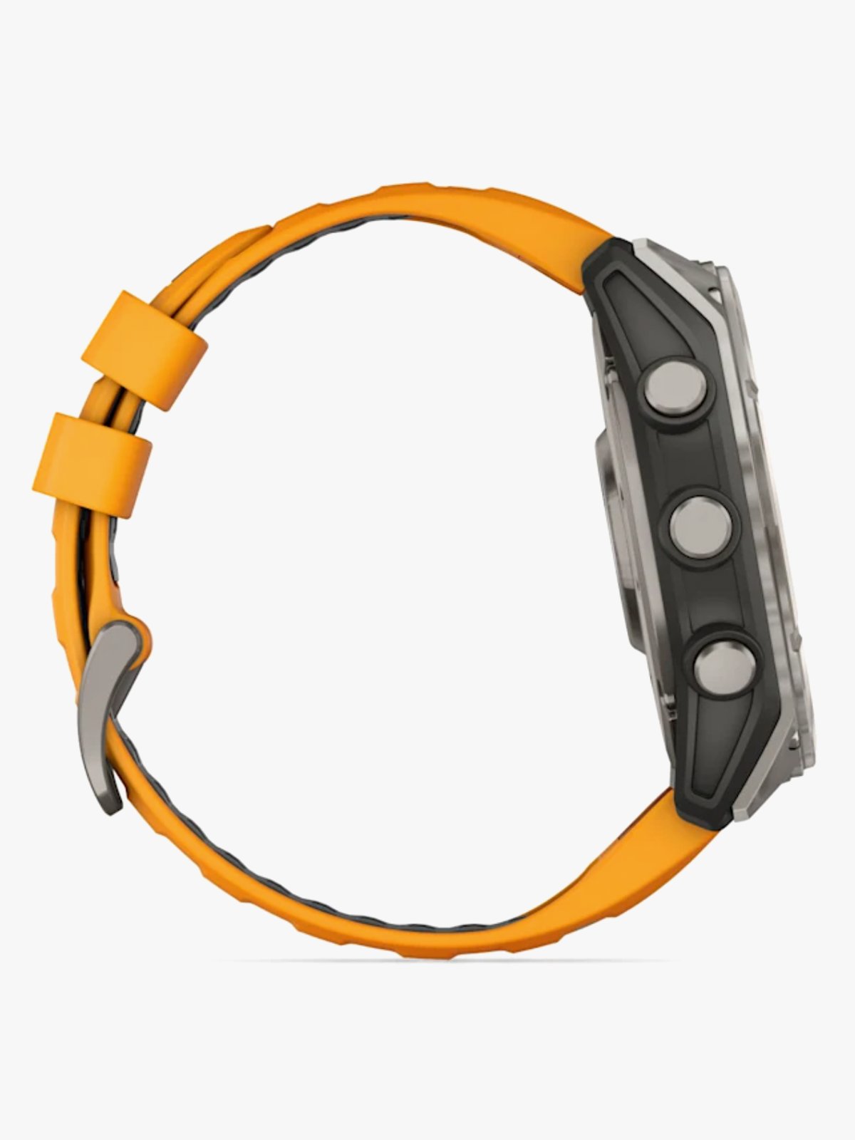 Garmin fenix 8–51 mm, AMOLED Sapphire, Titan med oransje/grafittfarget silikonrem